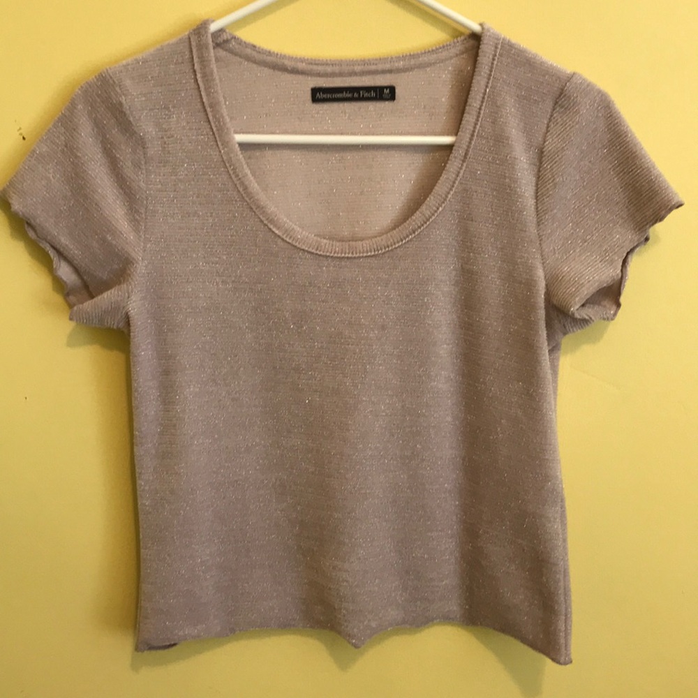 Cropped Lilac Sparkle top| Abercrombie & Fitch top